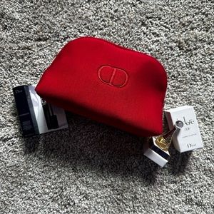 Dior red velvet makeup case